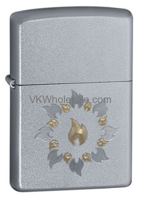 Zippo Satin Chrome Lighter, RING Of Fire 21192