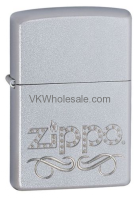 Zippo Scroll Satin Chrome LIGHTER 24335