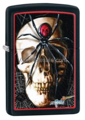 Zippo Mazzi Spider and Skullblack Matte LIGHTER 28627