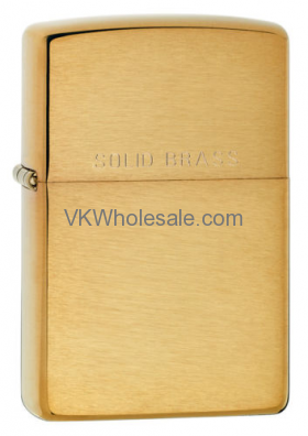 ZIPPO Brushed Brass Lighter, WIth Solid Brass 204