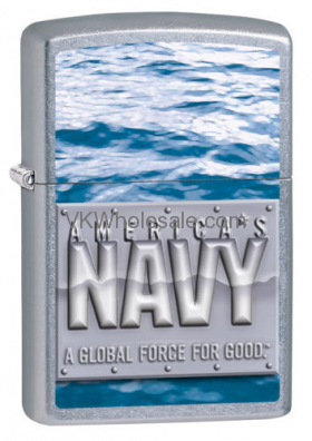 ZIPPO Classic America's Navy Street Chrome Z106 Windproof Flint Lighter