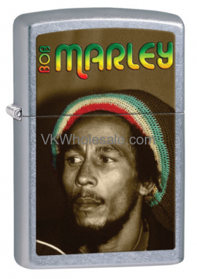 Zippo LIGHTER: Bob Marley Portrait - Street Chrome 28488