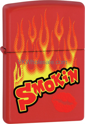 Zippo Classic Smokin Lips RED Matte Windproof Lighter Z255