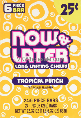 Now & Later CANDY Tropical Punch 24/6 PCS Bars