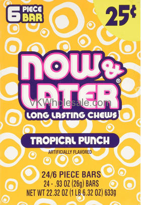 Now & Later Candy Tropical Punch 24/6 PCS BARs