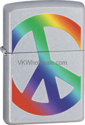 Zippo Classic Peace in Rainbow Color Satin Chrome Windproof LIGHTER Z274