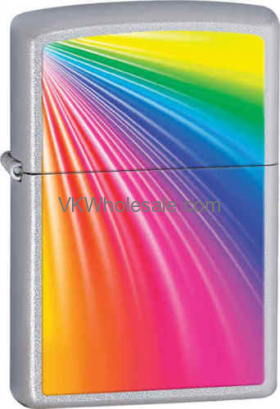 Zippo Classic RAINBOW Satin Chrome Windproof Lighter Z277