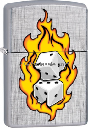 Zippo Classic Dice Line Weave Brushed Chrome Z206
