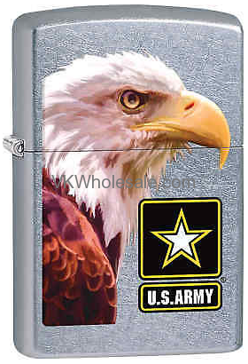 ZIPPO CLASSIC US Army Flag Street Chrome Windproof LIGHTER