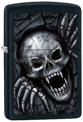 ZIPPO CLASSIC VAMPIRE SKULL Black Matte Windproof Lighter Z561