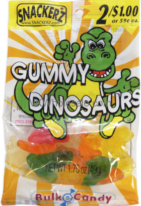 Gummy Dinosaurs 1.75oz 2 for $1 CANDY - Snackerz