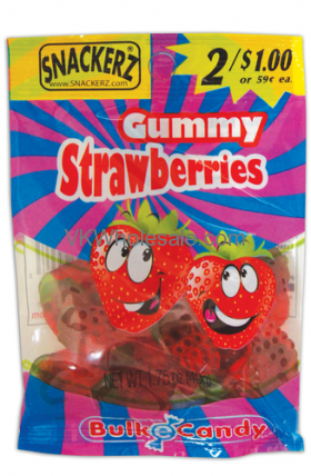 Gummy Strawberries 1.75oz 2 for $1 CANDY - Snackerz