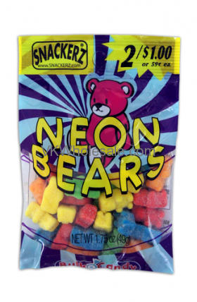 Sour Neon Bears 1.75oz 2 for $1 CANDY - Snackerz