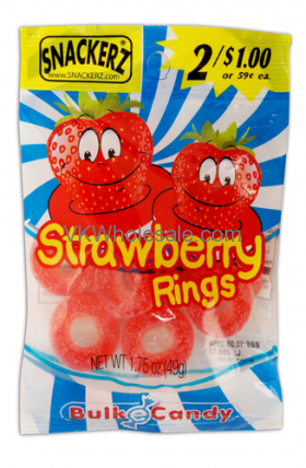 Sour Strawberry RINGs 1.75oz 2 for $1 Candy - Snackerz