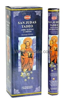 San Judas Tadeo Hem INCENSE - 20 STICK PACKS (6 pks /Box)