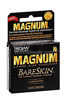 TROJAN MAGNUM Bareskin Lubricated CONDOMS - 6 pk, 3 Ct each