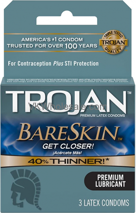 TROJAN Bareskin Lubricated CONDOMS - 6 pk, 3 Ct each