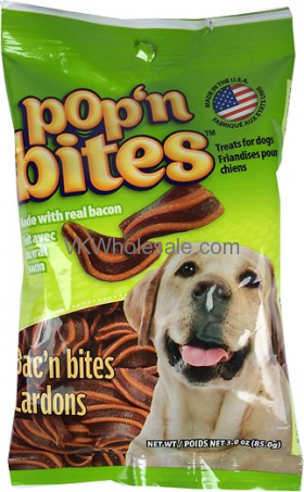 Pop'n Bites Bac'n Bites DOG Treats, 3-oz bag