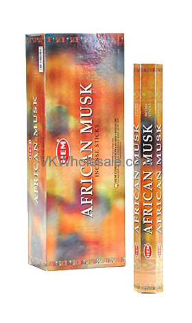 African MUSK Hem Incense - 20 STICK PACKS (6 pks /Box)
