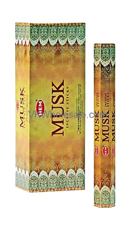 MUSK Hem Incense - 20 STICK PACKS (6 pks /Box)