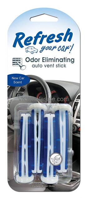 Refresh Auto Vent Stick - NEW Car Scent 4PC 6 PK