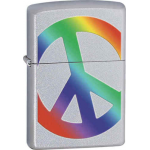 Zippo Classic Peace in Rainbow Color Satin Chrome Windproof Lighter Z274