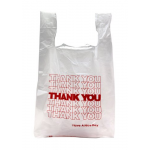 1/6 Heavy Duty Thank You T-Shirt Shopping Bags Wholesale