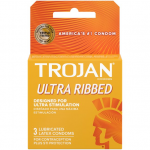TROJAN Ultra Ribbed Lubricated Condoms