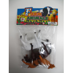 7" 3PC TOY FARM ANIMAL SET IN POLY BAG W/HEADER