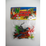 12PC PLASTIC LIZARDS IN POLY BAG W/HEADER
