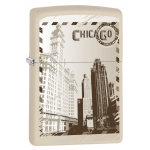 Zippo Classic City of Chicago White Matte Z100 Windproof Flint Lighter Wholesale