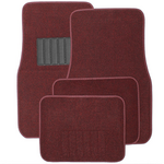 4-Piece Carpet Floor Mats - Red Car Mats