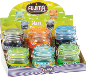 Assorted Glass Stash Storage Jars 150ml 6CT​ Wholesale