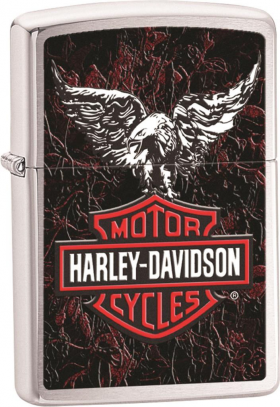 Zippo Classic Harley Davidson Eagle Brushed Chrome Z240 Lighter Wholesale
