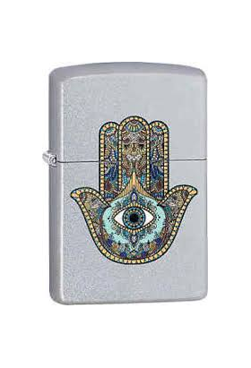 Zippo Classic Hamsa Hand Satin Chrome Windproof Lighter Wholesale