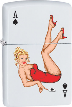 Zippo Classic Ace of Spade White Matte Z189 Windproof Flint Lighter Wholesale