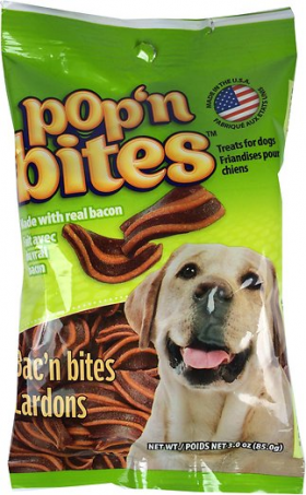Pop'n Bites Bac'n Bites Dog Treats, 3-oz bag