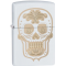 Zippo Choice Gold Skull Day of the Dead Dia De Los Muertos White Matt 28792 Wholesale