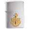 Zippo Windproof Navy Anchor, Emblem, Brushed Chrome Finish Lighter 280ANC Wholesale