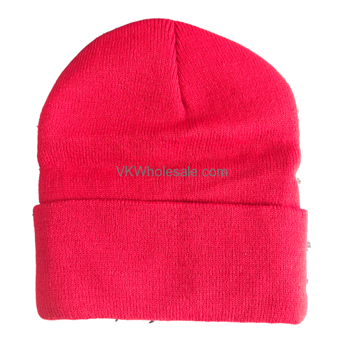 black and red winter hat