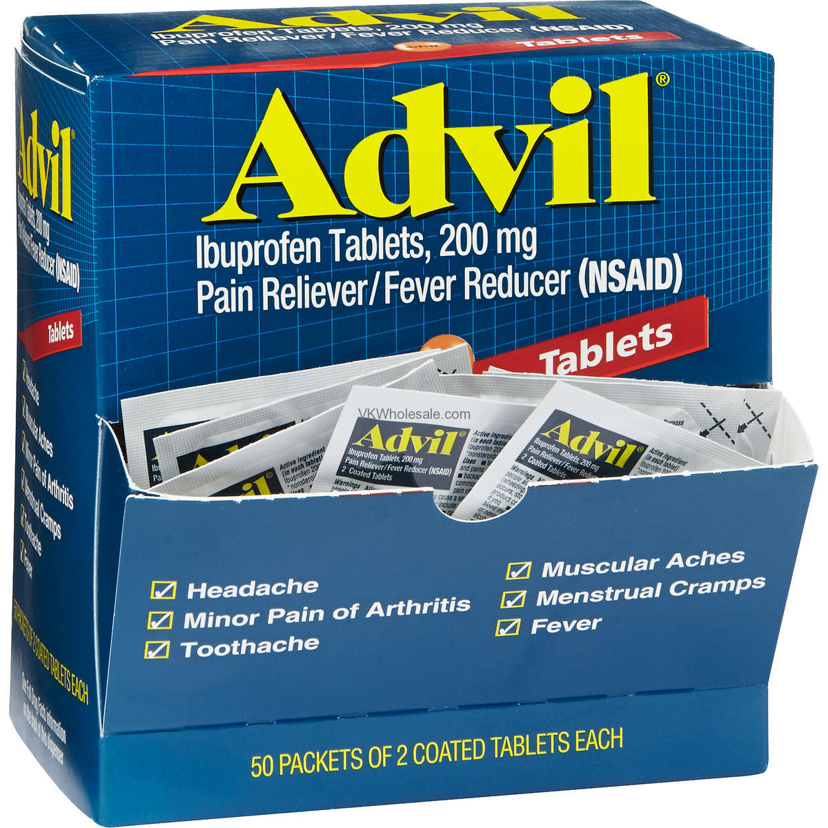 Advil Ibuprofen Tablets 50PK Wholesale