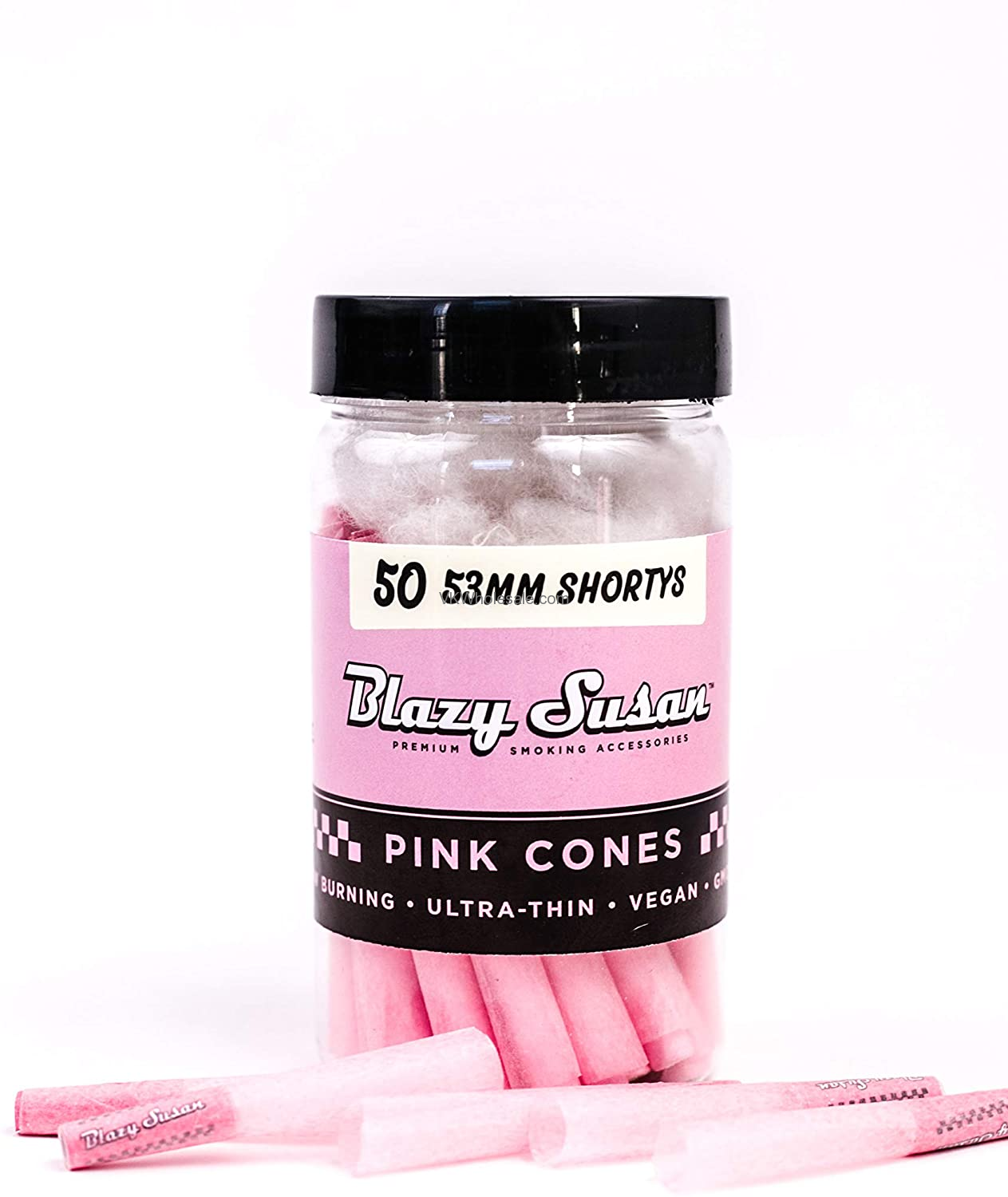 Blazy Susan Shortys Pink Cones 53mm 50CT Wholesale VK Wholesale