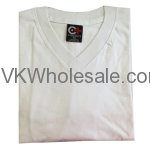 Wholesale V-Neck White Short Sleeves T-Shirts 12 pk