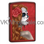 Zippo Lighter Day of the Dead Zombie Woman Candy Apple Red 28830 Wholesale