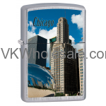 Zippo Classic Chicago Brushed Chrome Z101 Windproof Lighter Wholesale