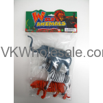 8.5" 3PC TOY WILD ANIMALS IN POLY BAG W/HEADER