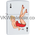 Zippo Classic Ace of Spade White Matte Z189 Windproof Flint Lighter Wholesale