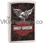 Zippo Classic Harley Davidson Eagle Brushed Chrome Z240 Lighter Wholesale