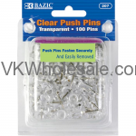 BAZIC Clear Transparent Push Pins (100/Pack) Wholesale