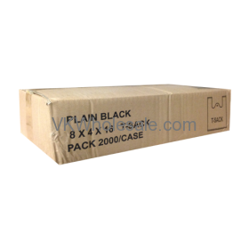 Plain Black 8 x 4 x 16 T-Stack Bags Wholesale
